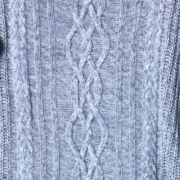 Old Navy Womens Cable Knit Sweater Medium Cottagcore Grey Long Sleeve Ch… - Picture 3 of 6